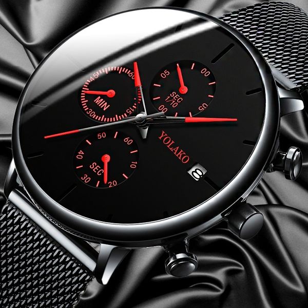 men's fashion watch stainless steel mesh belt calendar quartz sport watches business casual watch for man clock montre homme, Slivery;brown
men's fashion watch stainless steel mesh belt calendar quartz sport watches business casual watch for man clock montre homme, Slivery;brown