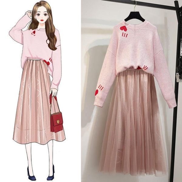 2020 new women spring autumn loose casual long sleeve knitted sweater + high waist skirt two pieces suit elegant sets v137, White
2020 new women spring autumn loose casual long sleeve knitted sweater + high waist skirt two pieces suit elegant sets v137, White