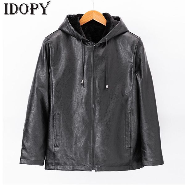 idopy leather men fashion leather casual jackets fleece lined thermal outerwear with hoods pu coat, Black;brown
idopy leather men fashion leather casual jackets fleece lined thermal outerwear with hoods pu coat, Black;brown