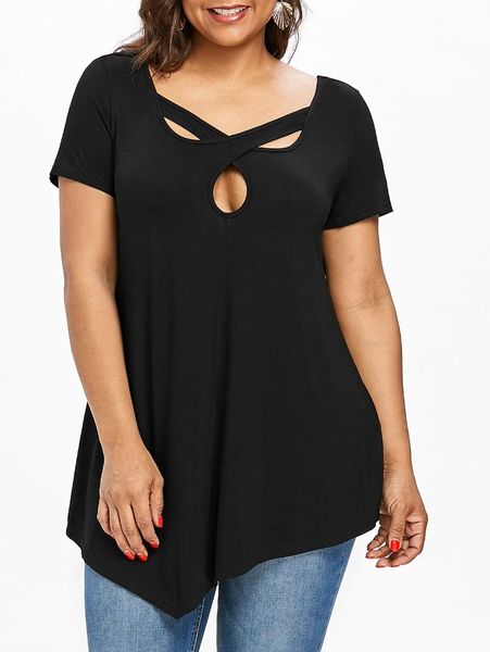 plus size rhinestone embellished keyhole neck t-shirt modis camiseta mujer tshirt women, White
plus size rhinestone embellished keyhole neck t-shirt modis camiseta mujer tshirt women, White