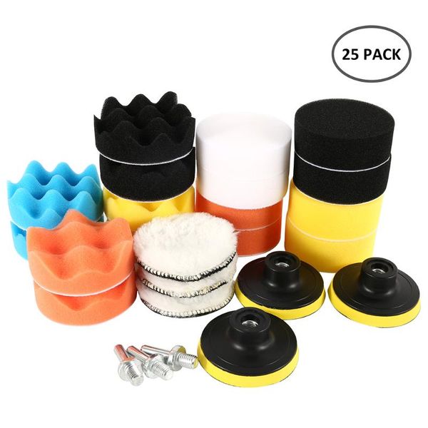 25pcs polishing pad set vehicle cleaning washing sponge with drill adapter woolen foam buffing pads woolen waxing pad
25pcs polishing pad set vehicle cleaning washing sponge with drill adapter woolen foam buffing pads woolen waxing pad