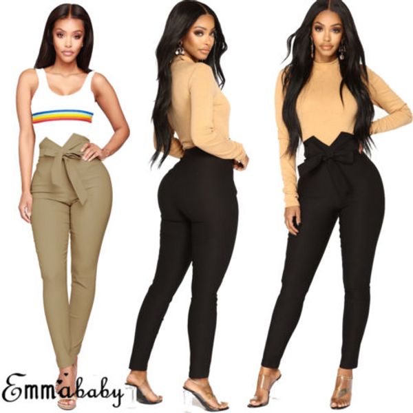 2019 new fashion high waist pant women slim skinny pants bowknot bandage stretch lady casual long pencil trousers, Black;white
2019 new fashion high waist pant women slim skinny pants bowknot bandage stretch lady casual long pencil trousers, Black;white