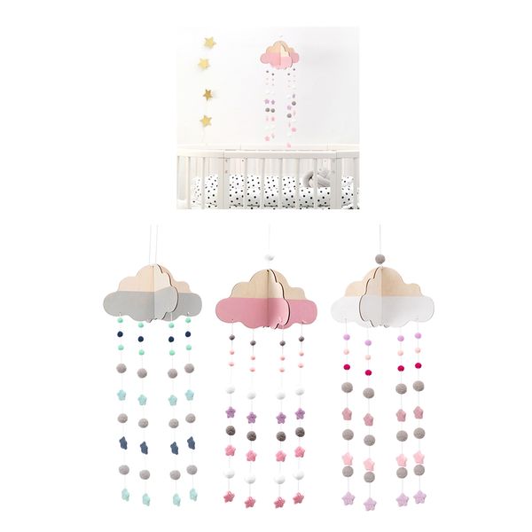 3pcs garland clouds bedside decorative pendants for kids room baby shower