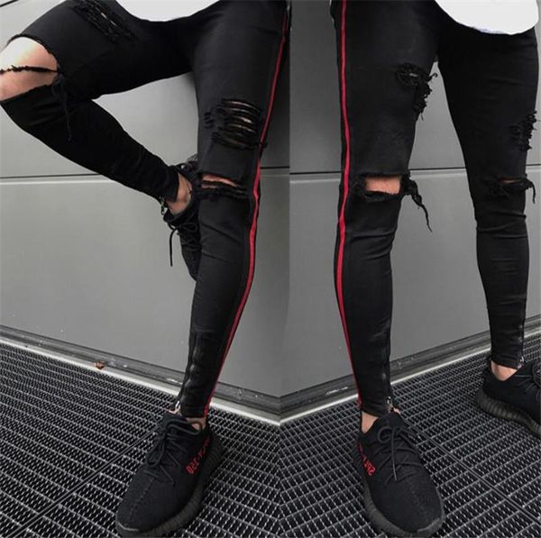 fly mid waist skinny jeans fashion casual mens designer pants hole mens designer jeans slim zipper, Blue
fly mid waist skinny jeans fashion casual mens designer pants hole mens designer jeans slim zipper, Blue