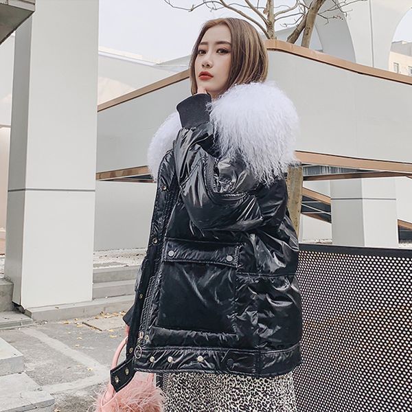 large real wool 2019 female long down parkas women winter coat thickening winter jacket women outwear white duck down jacket, Black
large real wool 2019 female long down parkas women winter coat thickening winter jacket women outwear white duck down jacket, Black