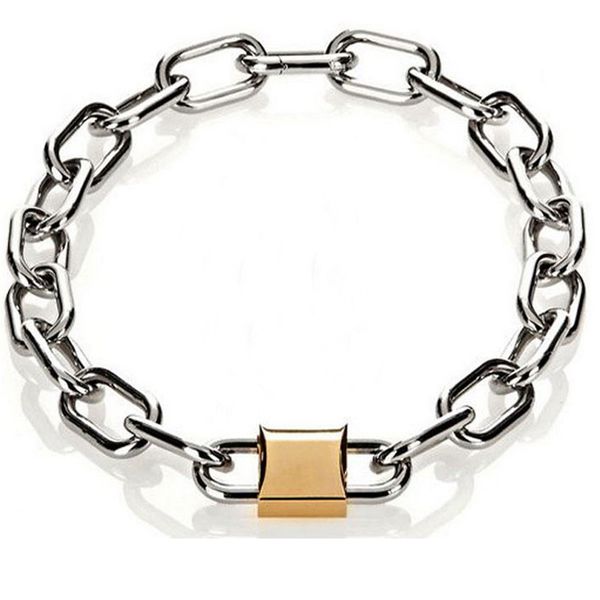 cool punk gothic men women chain padlock lock choker metal link chains collar necklace, Silver
cool punk gothic men women chain padlock lock choker metal link chains collar necklace, Silver