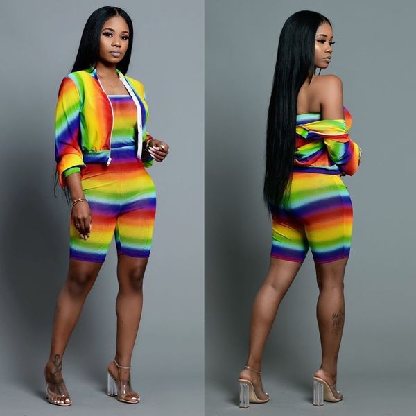 womens designer l8089 cute rainbow printed bra jumpsuit two-piece set ixi2, White
womens designer l8089 cute rainbow printed bra jumpsuit two-piece set ixi2, White