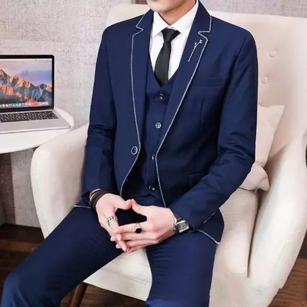 brand new navy blue groom tuxedos notch lapel groomsman wedding dress style men formal business prom party suit(jacket+pants+tie+vest) 1891, Black;gray
brand new navy blue groom tuxedos notch lapel groomsman wedding dress style men formal business prom party suit(jacket+pants+tie+vest) 1891, Black;gray