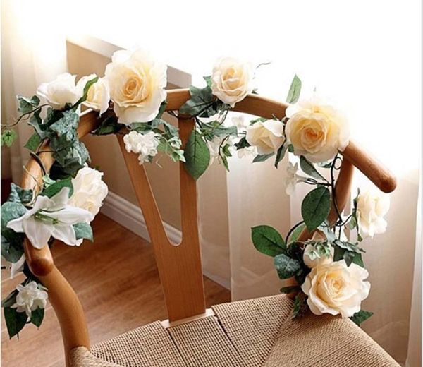 new design 1 .7m artificial silk rose flower ivy vine leaf garland wedding party home decor
new design 1 .7m artificial silk rose flower ivy vine leaf garland wedding party home decor