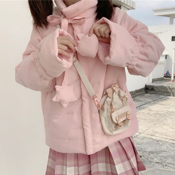 small coat female winter 2020new korean age reducing sweet tie stand collar cotton padded jacket student cotton padded jacket, Black
small coat female winter 2020new korean age reducing sweet tie stand collar cotton padded jacket student cotton padded jacket, Black
