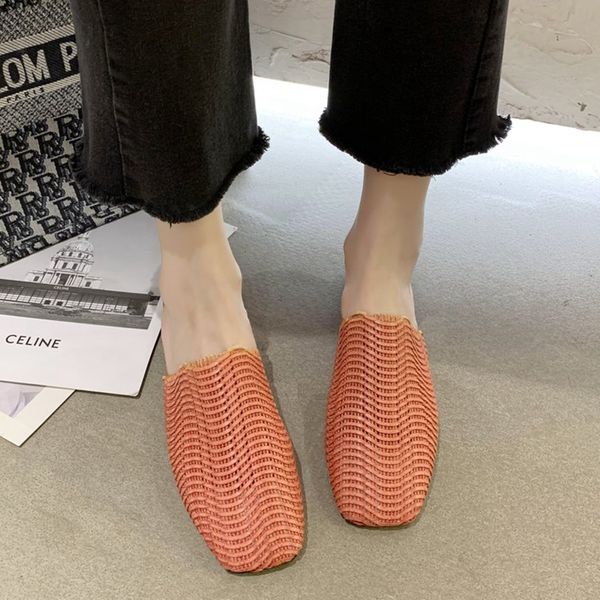 slippers weave low heel mules shoes women breathable square toe summer sandals half 2021, Black
slippers weave low heel mules shoes women breathable square toe summer sandals half 2021, Black