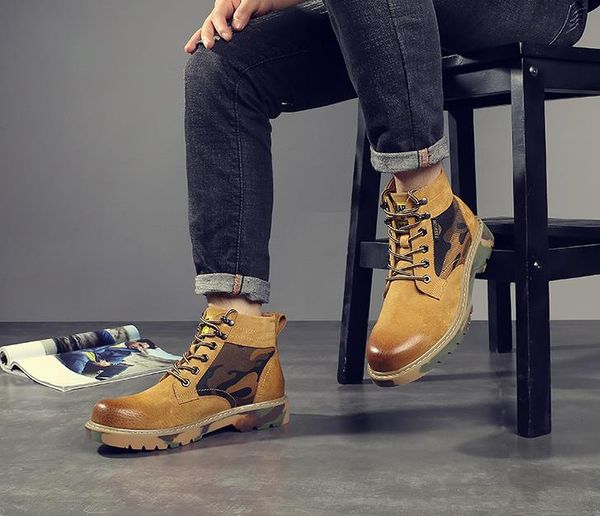 man short boots fashion camouflage pigskin comfortable round toe lace-up flat heel male winter ankle martin boots, Black
man short boots fashion camouflage pigskin comfortable round toe lace-up flat heel male winter ankle martin boots, Black
