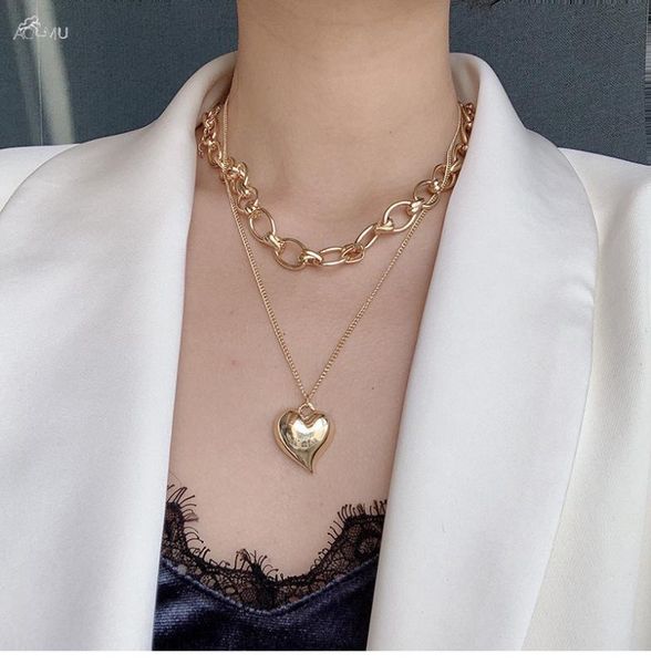 aomu 2020 korea new smooth double-layer necklace love pendant metal clavicle chain gold color for women men jewelry gifts, Silver
aomu 2020 korea new smooth double-layer necklace love pendant metal clavicle chain gold color for women men jewelry gifts, Silver