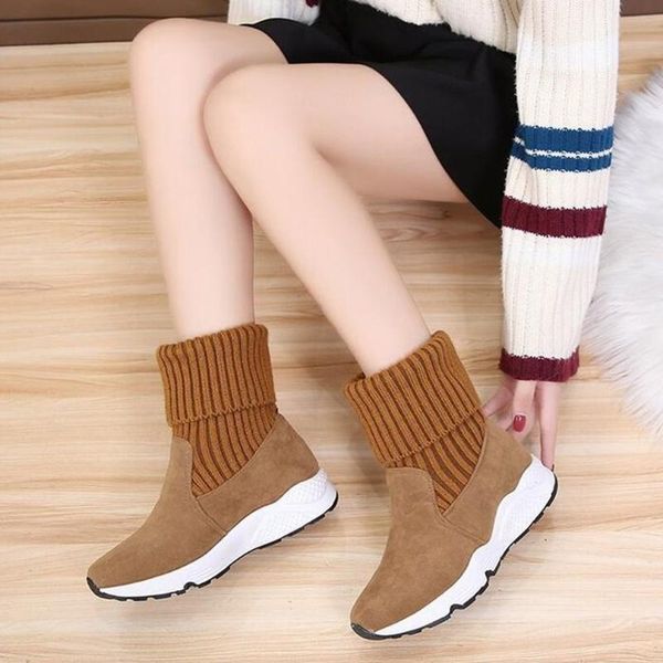 korean new snow boots thick bottom mid boots wool sport women socks socks warm autumn women shoes with stable soles, Black
korean new snow boots thick bottom mid boots wool sport women socks socks warm autumn women shoes with stable soles, Black