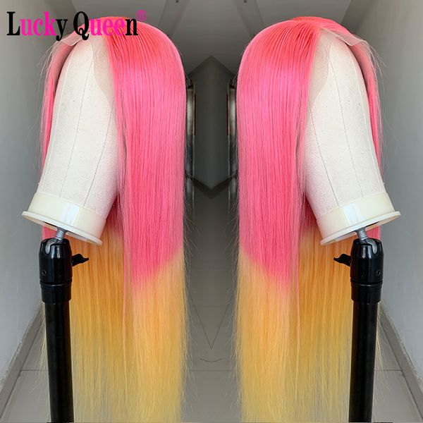 glueless pink with yellow color human hair wigs pre plucked brazilian remy straight 13x4 lace front wigs for black women, Black;brown
glueless pink with yellow color human hair wigs pre plucked brazilian remy straight 13x4 lace front wigs for black women, Black;brown
