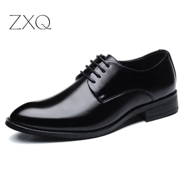 men's formal wedding shoes england leather oxford men's business dress shoes pointed flats 2019 new fashion, Black
men's formal wedding shoes england leather oxford men's business dress shoes pointed flats 2019 new fashion, Black