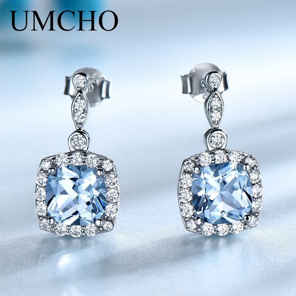 umcho solid 925 sterling silver drop earrings for women sky blue z gemstone fine jewelry christmas party gift fine jewelry j190703, White;golden
umcho solid 925 sterling silver drop earrings for women sky blue z gemstone fine jewelry christmas party gift fine jewelry j190703, White;golden