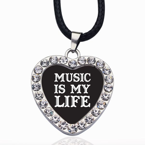 music is my life circle charm crystal round small pendant necklace elegant women jewelry gifts, Bronze;silver
music is my life circle charm crystal round small pendant necklace elegant women jewelry gifts, Bronze;silver