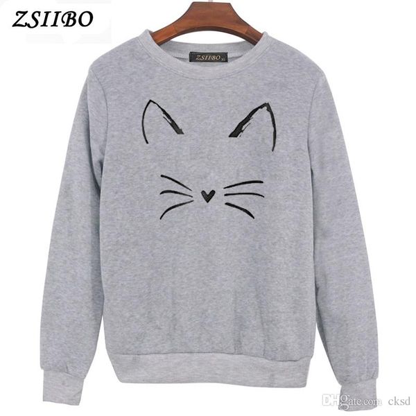 cat face print 2018 autumn winter new fashion women's hoodie sweatshirt women's hooded solid color shirt pullover wy58, Black
cat face print 2018 autumn winter new fashion women's hoodie sweatshirt women's hooded solid color shirt pullover wy58, Black