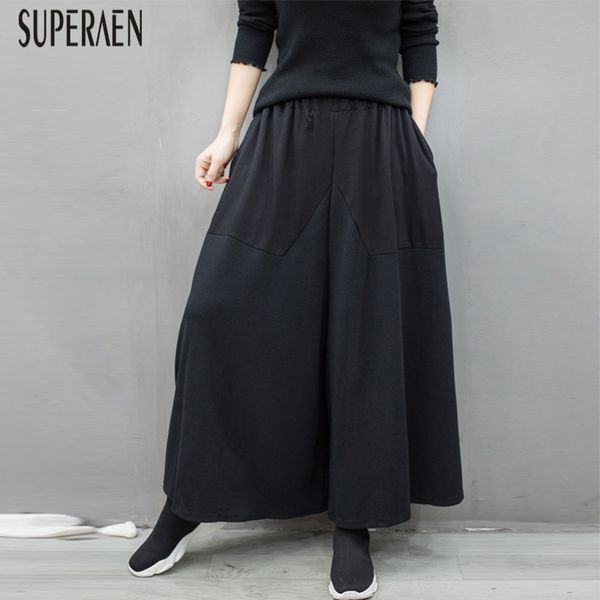 superaen winter 2019 new women wide leg pants casual wild cotton fashion ladies long pants elastic waist solid color, Black;white
superaen winter 2019 new women wide leg pants casual wild cotton fashion ladies long pants elastic waist solid color, Black;white