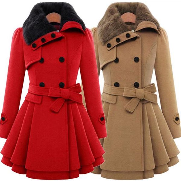 plus size s-4xl2018 autumn winter coat women long sleeve fashion fur collar wool coat belt double-breasted woolen, Black
plus size s-4xl2018 autumn winter coat women long sleeve fashion fur collar wool coat belt double-breasted woolen, Black