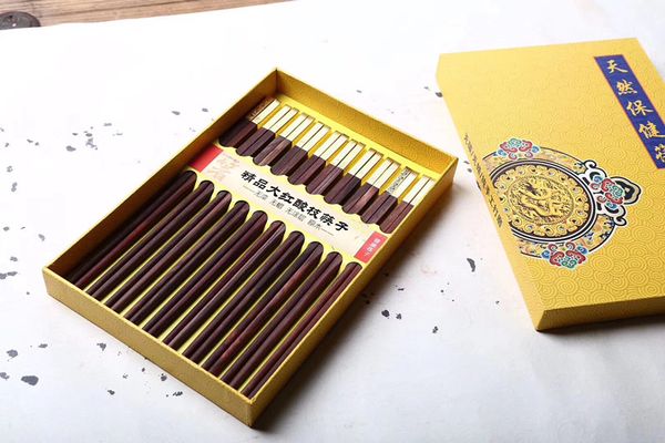latest creative classic red rosewood chopsticks crafts chopsticks cover copper household tableware collection gift