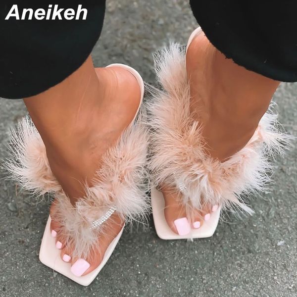 aneikeh летняя женщина волосатые fur шлепанцы пвх прозрачный перо плексигласа кристалл высокие каблуки peep toe мулы женская обувь слайды, Black
aneikeh летняя женщина волосатые fur шлепанцы пвх прозрачный перо плексигласа кристалл высокие каблуки peep toe мулы женская обувь слайды, Black