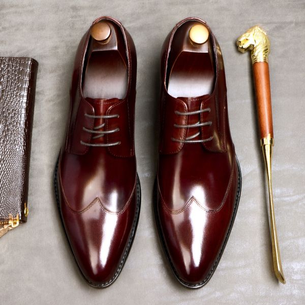Handmade Brogue Men's Natural Leather Shoes Pointed Toe Business Dress Shoes Breathable Wedding Shoes for Men Formal 37-46, Black
Handmade Brogue Men's Natural Leather Shoes Pointed Toe Business Dress Shoes Breathable Wedding Shoes for Men Formal 37-46, Black