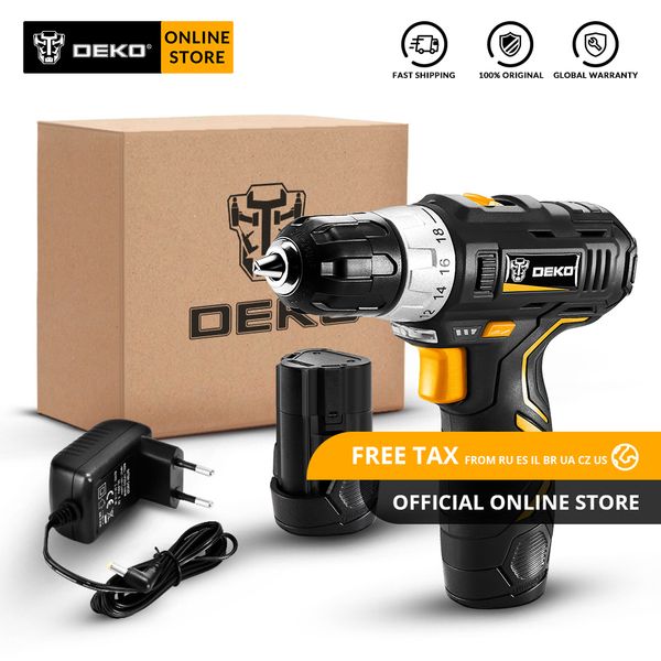original deko gcd12du3 12v max cordless drill electric screwdriver lithium-ion mini power driver variable speed led 2 battery 
original deko gcd12du3 12v max cordless drill electric screwdriver lithium-ion mini power driver variable speed led 2 battery