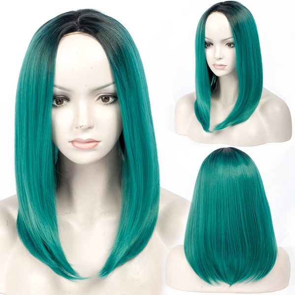 synthetic wigs shuohan 45cm straight wig for women bob ombre black green heat resistant fiber high temperature cosplay medium sx169
synthetic wigs shuohan 45cm straight wig for women bob ombre black green heat resistant fiber high temperature cosplay medium sx169
