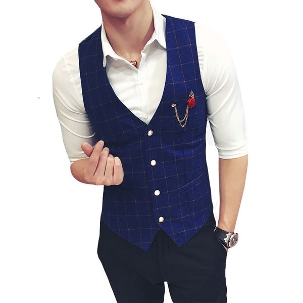 2019 men's business casual slim vests fashion men solid color single buttons vests fit male suit for men spring autumn s-5xl, Black;white
2019 men's business casual slim vests fashion men solid color single buttons vests fit male suit for men spring autumn s-5xl, Black;white