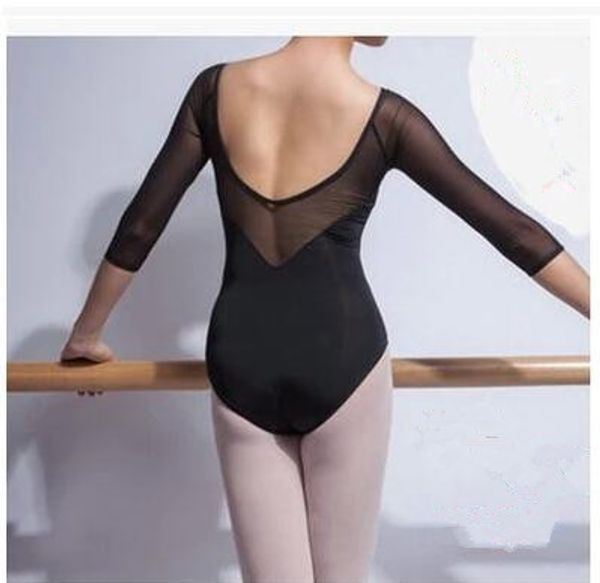 gymnastics leotard black mesh ballet leotards for women ballet dances three quarter sleeve justaucorps dance leotards, Black;red
gymnastics leotard black mesh ballet leotards for women ballet dances three quarter sleeve justaucorps dance leotards, Black;red