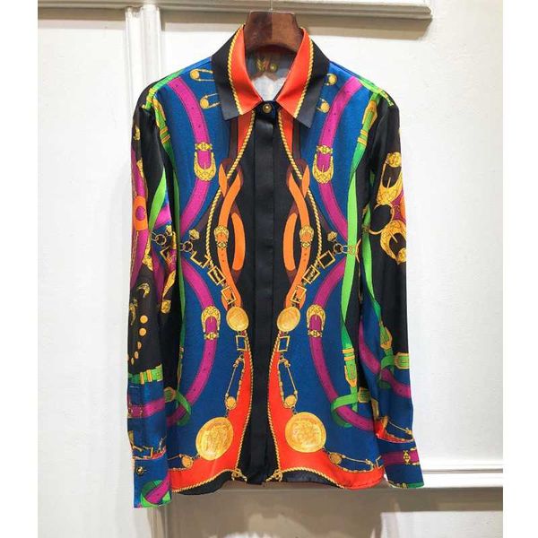 2020 new women vintage temperament chic chain blouses print pattern loose shirt, White
2020 new women vintage temperament chic chain blouses print pattern loose shirt, White