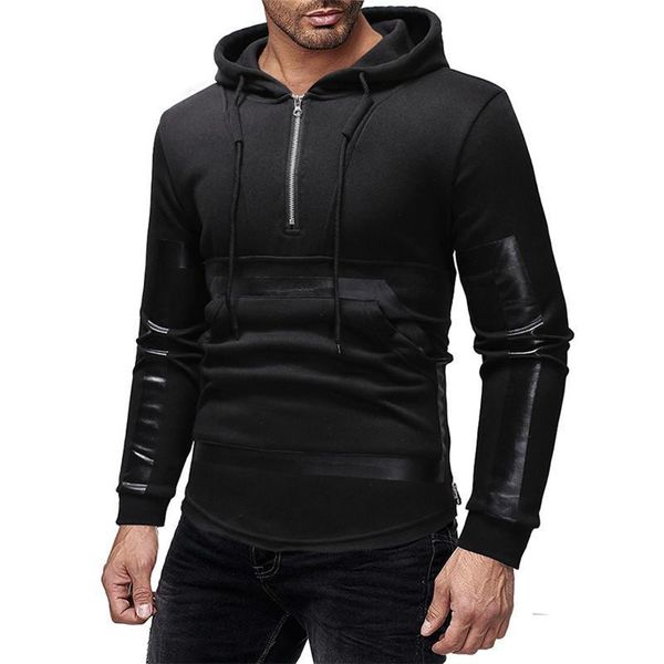designer hoodies fashion slim zipper panelled big pocket mens hoodies casual males clothing pu panelled mens, Black
designer hoodies fashion slim zipper panelled big pocket mens hoodies casual males clothing pu panelled mens, Black
