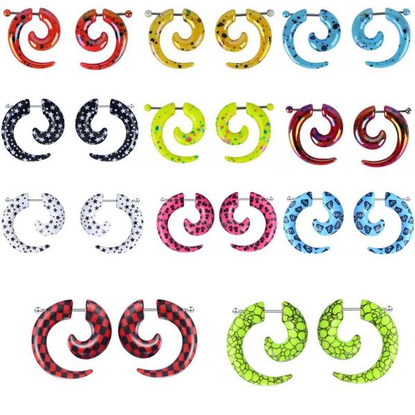 2pcs fake cheater ear snail stretcher expanders twist spiral gauge acrylic ear plugs flesh earring piercing body jewelry, Slivery;golden
2pcs fake cheater ear snail stretcher expanders twist spiral gauge acrylic ear plugs flesh earring piercing body jewelry, Slivery;golden