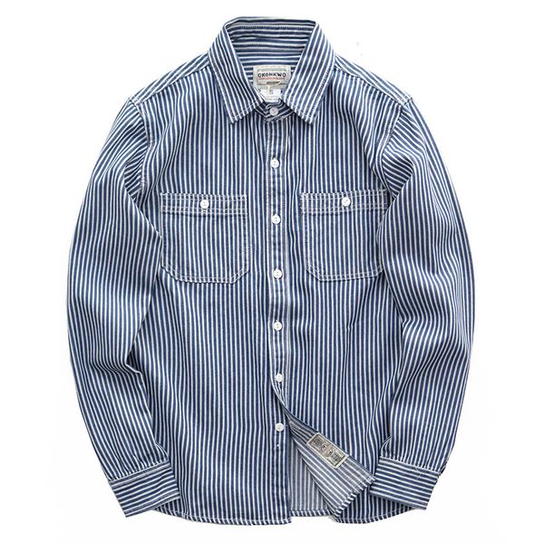 retro mens cotton striped shirts long sleeves casual light blue shirt man vintage men dress shirt slim fit double pocket ii50cs, White;black
retro mens cotton striped shirts long sleeves casual light blue shirt man vintage men dress shirt slim fit double pocket ii50cs, White;black