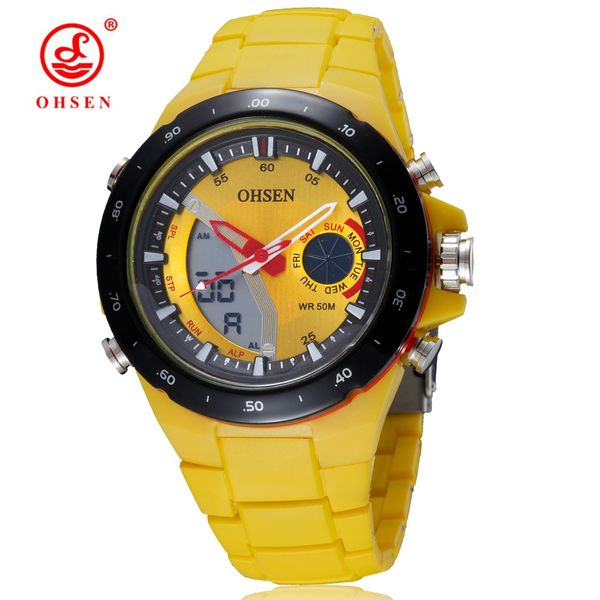 wholesale ohsen brand fashion digital quartz men wristwatch silicone strap yellow dial waterproof outdoor sport watches gifts, Slivery;brown
wholesale ohsen brand fashion digital quartz men wristwatch silicone strap yellow dial waterproof outdoor sport watches gifts, Slivery;brown