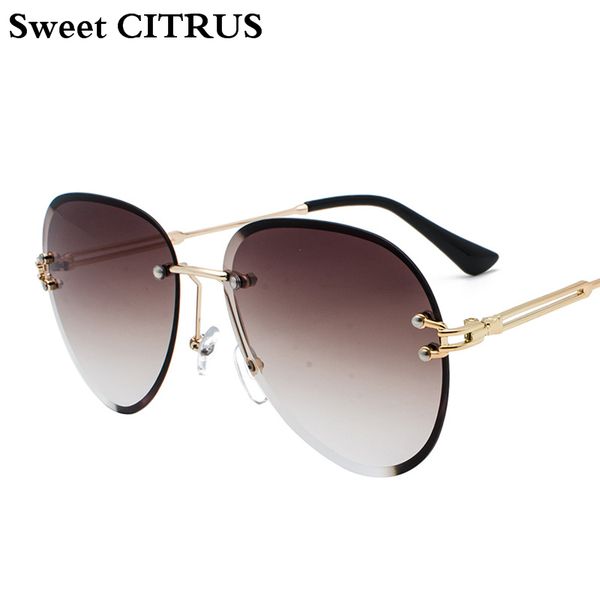sweet citrus retro rimless sunglasses women men vintage brand gradient lens pilot sun glasses for ladies uv400 oculos, White;black
sweet citrus retro rimless sunglasses women men vintage brand gradient lens pilot sun glasses for ladies uv400 oculos, White;black