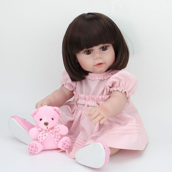45cm 18inch simulation soft silicone reborn doll model with pink clothes kids dress up toy
45cm 18inch simulation soft silicone reborn doll model with pink clothes kids dress up toy