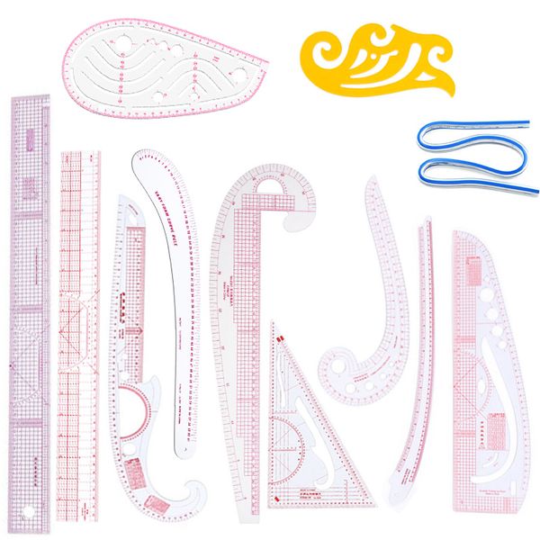 9/12 pcs french curve metric grading ruler measure dressmaking tailor drawing template craft tool plastic sewing supplies, Black
9/12 pcs french curve metric grading ruler measure dressmaking tailor drawing template craft tool plastic sewing supplies, Black