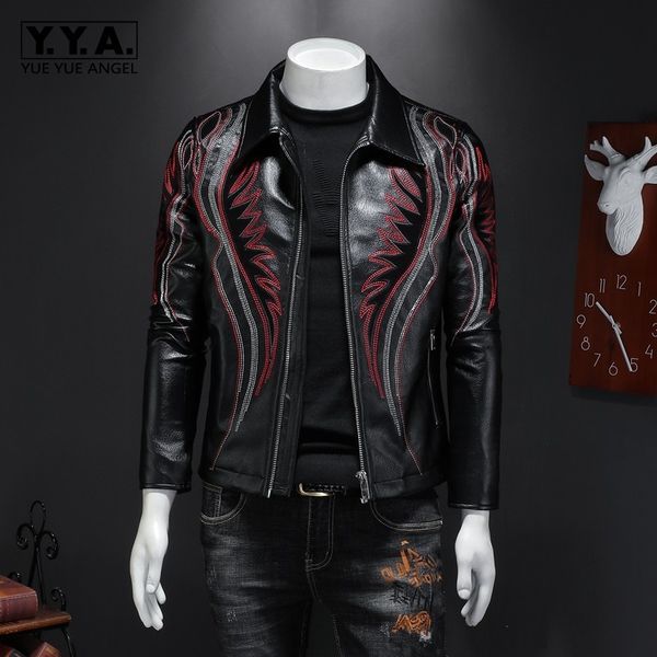 motorcycle mens lapel embroidery pu leather jackets autumn winter fashion long sleeve zipper slim fit male casual short coats, Black
motorcycle mens lapel embroidery pu leather jackets autumn winter fashion long sleeve zipper slim fit male casual short coats, Black