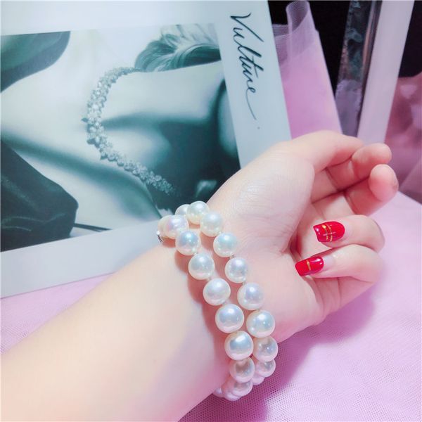 handmade micro inlay zircon clasp natural 2strands white freshwater pearl restoring ancient ways bracelet, Black
handmade micro inlay zircon clasp natural 2strands white freshwater pearl restoring ancient ways bracelet, Black