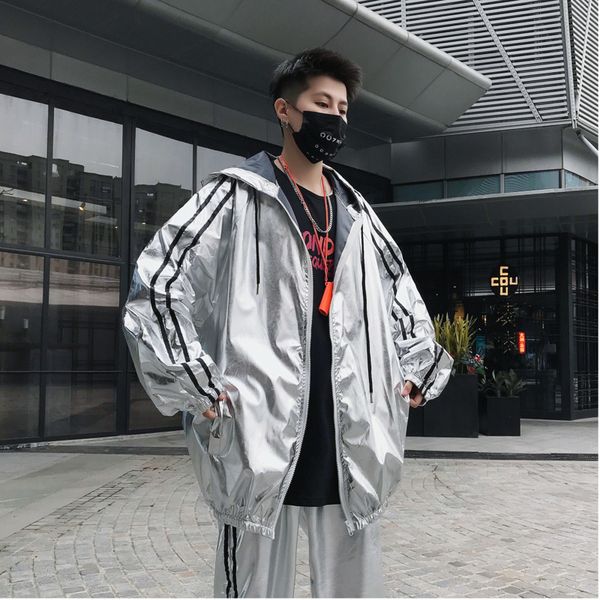 men's jackets fall 2019 new slim hip hop show clothes flip coat jacket jacket loose casual personality of young men's wear, Black;brown
men's jackets fall 2019 new slim hip hop show clothes flip coat jacket jacket loose casual personality of young men's wear, Black;brown