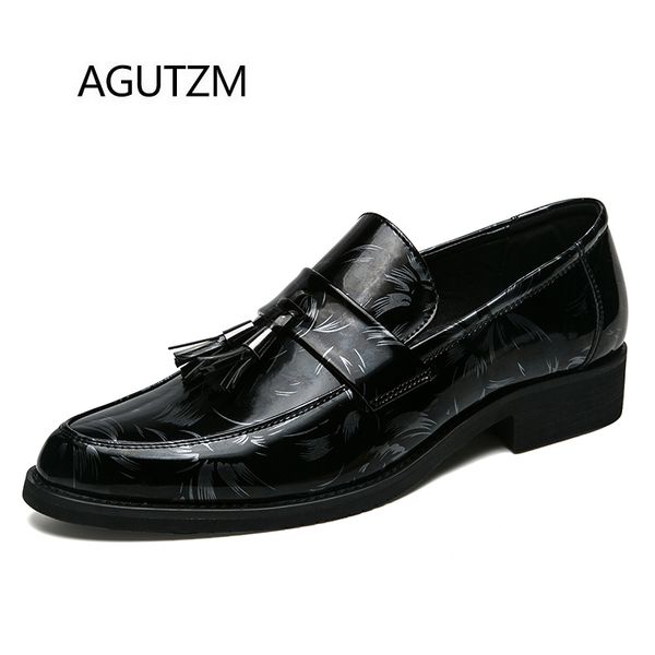 agutzm 228 new fashion pointed toe slip on style with graffiti pattern bright pu leather square heel men's oxfords shoes, Black
agutzm 228 new fashion pointed toe slip on style with graffiti pattern bright pu leather square heel men's oxfords shoes, Black