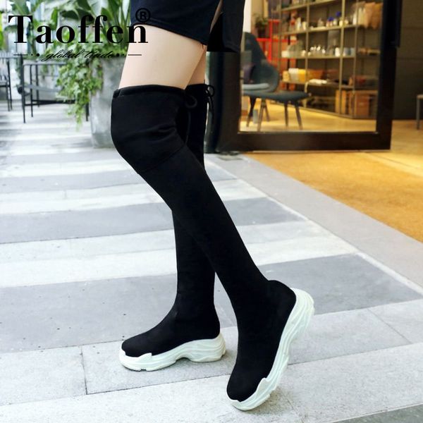 taoffen plus 29-46 women flats boots casual sneakers women over knee boots winter warm fur fashion shoes stretch footwear, Black
taoffen plus 29-46 women flats boots casual sneakers women over knee boots winter warm fur fashion shoes stretch footwear, Black