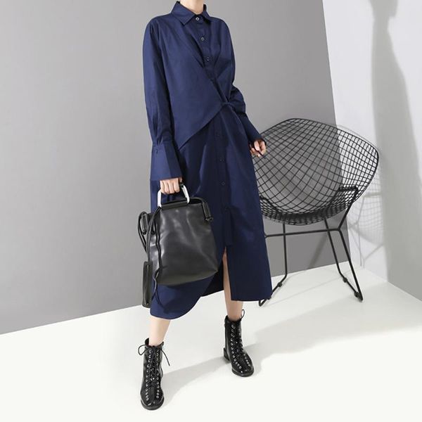 casual dresses long sleeve shirt dress women korean designer fashion irregular belted high waist mid-calf blue preppy style, Black;gray
casual dresses long sleeve shirt dress women korean designer fashion irregular belted high waist mid-calf blue preppy style, Black;gray