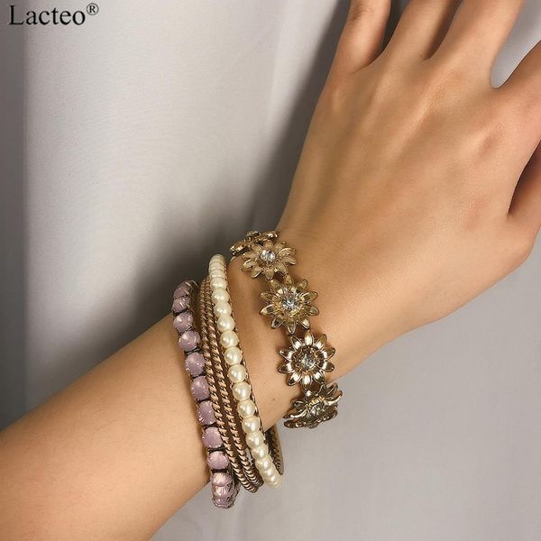 lacteo 5 pcs/set rhinestone flower bangle bracelet women bohemian imitation pearl wrist chain charm bracelet jewelry gifts, Black
lacteo 5 pcs/set rhinestone flower bangle bracelet women bohemian imitation pearl wrist chain charm bracelet jewelry gifts, Black