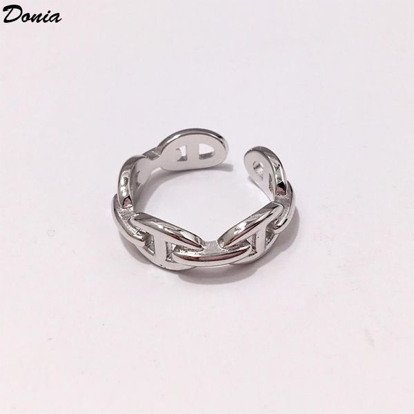 donia jewelry ring fashion hand inlaid with zircon a row of pig nose european and american creative men and women open ring, Silver
donia jewelry ring fashion hand inlaid with zircon a row of pig nose european and american creative men and women open ring, Silver