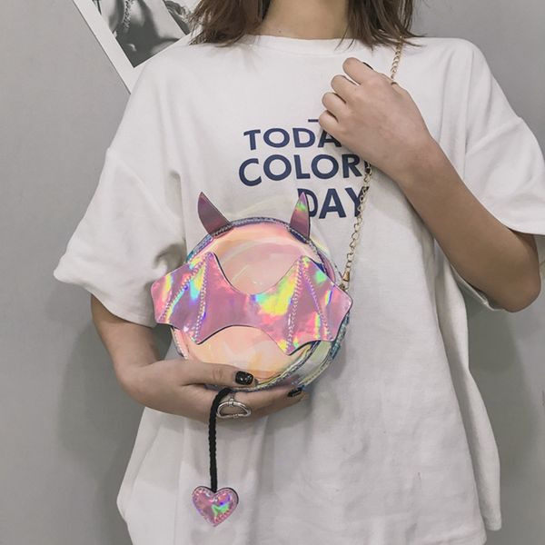 1 pc little devil round bag laser transparent pvc crossbody bag girls fashion reflective laser messenger shoulder dropship
1 pc little devil round bag laser transparent pvc crossbody bag girls fashion reflective laser messenger shoulder dropship