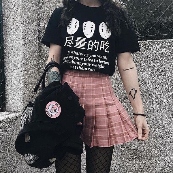 japanese anime eat whatever you want funny sayings t-shirt women harajuku fashion cute casual black tee aesthetic tumblr, White
japanese anime eat whatever you want funny sayings t-shirt women harajuku fashion cute casual black tee aesthetic tumblr, White